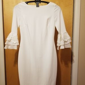 White bell sleeve dress